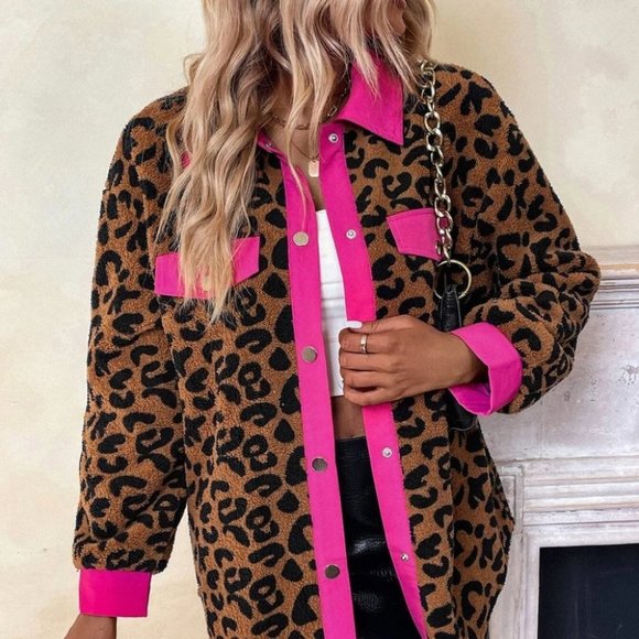 . Jackets & Blazers - Brown leopard print Womens Coat